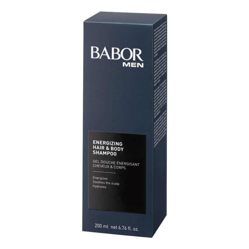 BABOR Men Energizuojantis plaukų šampūnas ir kūno prausiklis. Energizing Hair & Body Shampoo pakuote