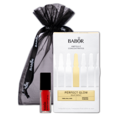 200033_BABOR Perfect Glow kosmetikos rinkinys su BABOR ampulėmis ir lūpų blizgiu