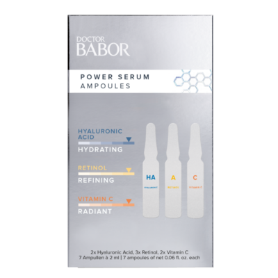 Doctor BABOR_Power Serum ampuliu rinkinys su retinoliu A, vitaminu C ir hialurono rugstimi, 7 x 2 ml
